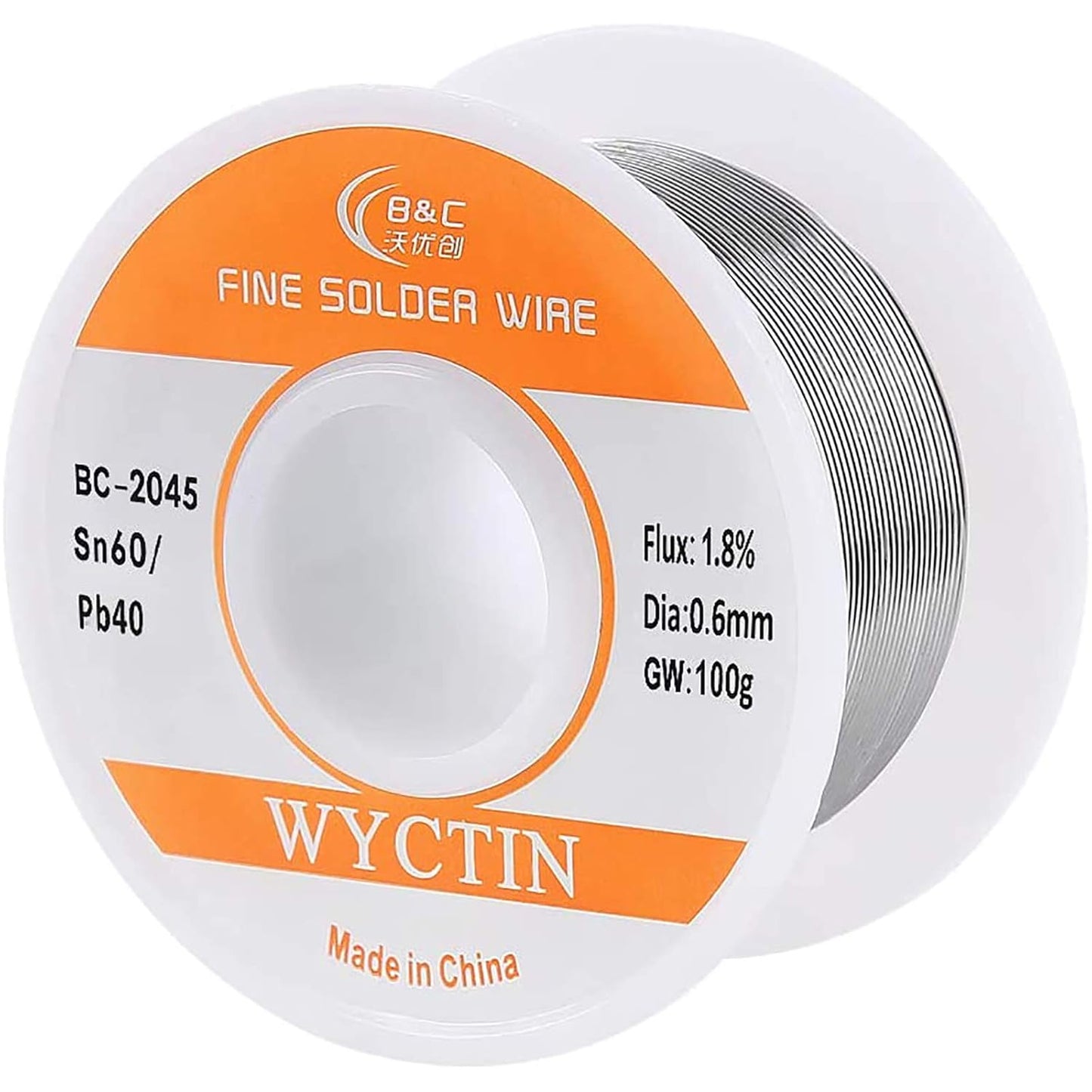 60-40 Tin Lead Solder Wire with Resin Core for Electrical Repair Soldering 0.6Mm 100G